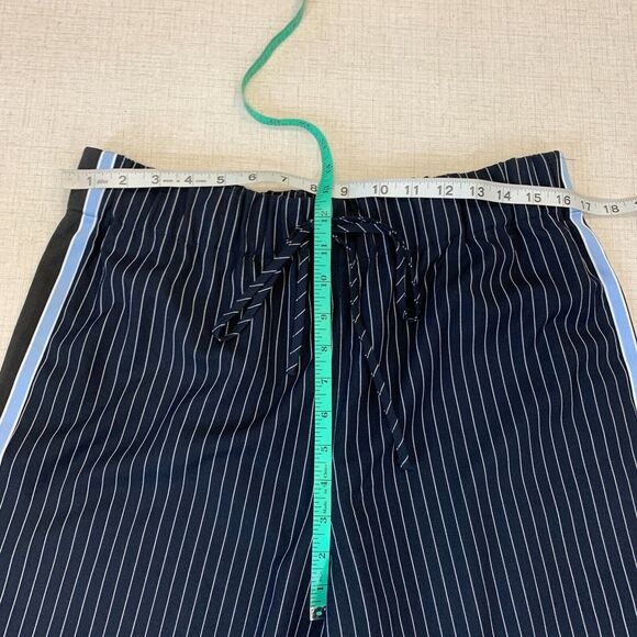 BCBGMaxazria Drawstring Jogger Pants Women L Large Navy PinStripe Tuxedo Pull On - Picture 10 of 14
